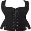 ADELCE Women's Lace Up Pirate Renaissance Steampunk Pirate Vest Viking Costume Bustier Costume Peasant Bodice Black S view 1
