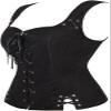 ADELCE Women's Lace Up Pirate Renaissance Steampunk Pirate Vest Viking Costume Bustier Costume Peasant Bodice Black S view 3
