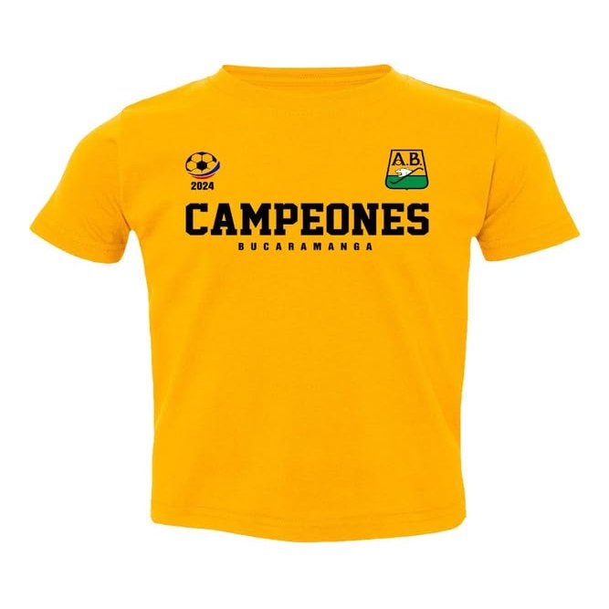 Colombia 2024 Campeones de Futbol Bucaramanga Soccer Toddler T-Shirt (Gold, 2T)