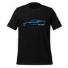 2024 Sports Car C8 t-Shirt for Vette Drivers Rapid Blue Minimalist Silhouette Custom Tee view 1