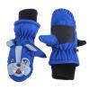 BLULILY 3-5Y Kids Ski Gloves Fleece Warm Snowboarding Skiing Gloves for Kids Winter Cycling Gloves Thick Warm Gloves, Blue view 1