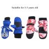 BLULILY 3-5Y Kids Ski Gloves Fleece Warm Snowboarding Skiing Gloves for Kids Winter Cycling Gloves Thick Warm Gloves, Blue view 4
