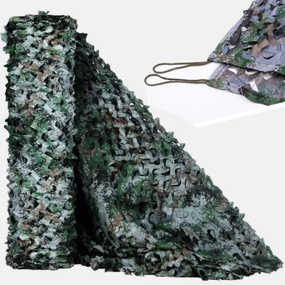 NILZA Military Camouflage Netting Mesh Lightweight Camo Netting Jungle Camo Shade Net For Hunt Blind Decor Courtyard Sunshade Camp Car Concealment Party Canopy Cover Custom Camouflage Net(6mX10m/(19.6