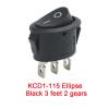 DLAHPJPT automotive electrical connectors 10 PCS Elliptical Ship type switch with lamp 3 Pin/2 Pin KCD1-115 Second and Third Gear Rocker Switch with Light(R 3 F 2 G) view 4