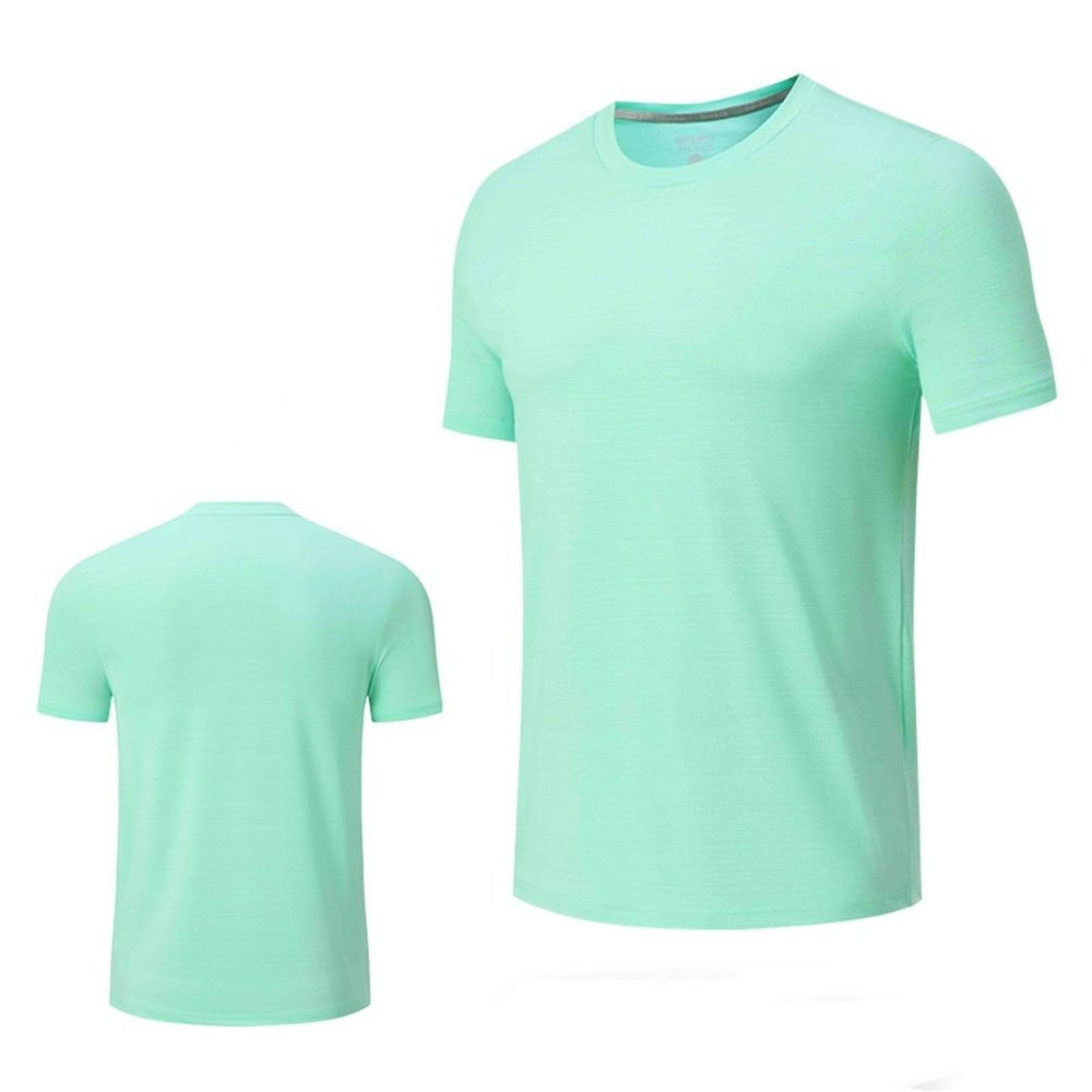 Mens Short Sleeve Dry Fit Active Crew Neck T Shirt - Athletic Running Gym Workout Tee Tops(Mint Green,M)