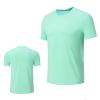 Mens Short Sleeve Dry Fit Active Crew Neck T Shirt - Athletic Running Gym Workout Tee Tops(Mint Green,M) view 1