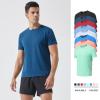 Mens Short Sleeve Dry Fit Active Crew Neck T Shirt - Athletic Running Gym Workout Tee Tops(Mint Green,M) view 3