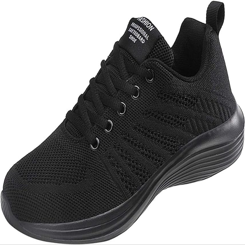Generic Non Slip Shoes for Women Food Service Lightweight Mesh Walking Shoes Sneakers Work Shoes for Shopping Travel Black, 8
