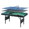 3 in 1 Pool Table Ping Pong Dining Table Combo Foldable Tabletop Mesa for Adults Multi Game Table with Billiard Accessories and Tennis Paddles,family movement (Green) view 1