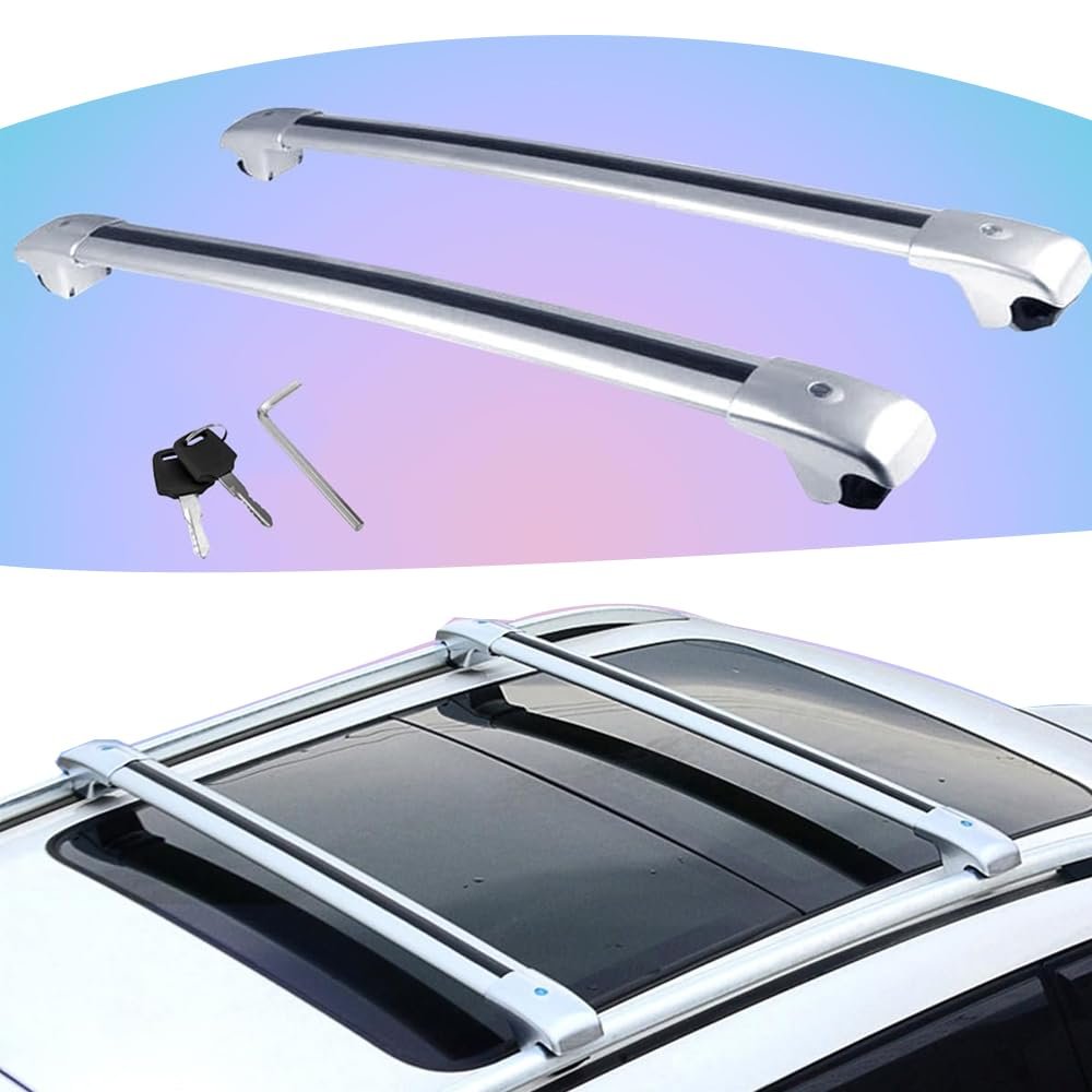 YHELI 2PCS fit for 2021-2024 Sienna XL40 Lockable Roof Rail Rack Crossbars Cross Bars Aluminum Alloy Silver, nfbd38