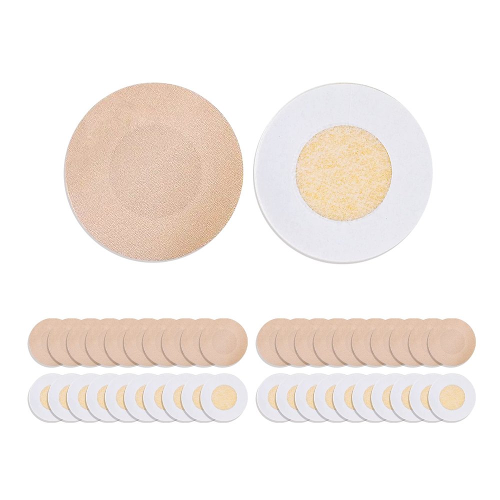 40 Pieces Disposable Nipple Covers for Women, Self-Adhesive, Large Satin Breast Petals Nipple Stickers for Women, Disposable Sticky Bra Pad Perfect for Discreet Coverage and Comfort,Beige