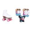 CHICAGO White Quad Roller Skates for Women Beginners with Triple Eight Saver Series Pad Set - Kneesavers Elbowsavers and Wristsavers Medium Sunset view 1