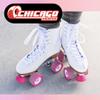CHICAGO White Quad Roller Skates for Women Beginners with Triple Eight Saver Series Pad Set - Kneesavers Elbowsavers and Wristsavers Medium Sunset view 3