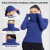 baleaf Women's Thermal Shirts Mock Neck Top with Neck Gaiter Blue L view 2