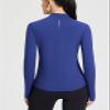 baleaf Women's Thermal Shirts Mock Neck Top with Neck Gaiter Blue L view 3