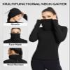 baleaf Women's Thermal Shirts Mock Neck Top with Neck Gaiter Black 2XL view 2