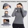 baleaf Thermal Long Sleeve Shirts for Women Mock Neck Base Layer Underwear Top Warm Fleece Winter Clothes with Neck Gaiter Grey S view 2