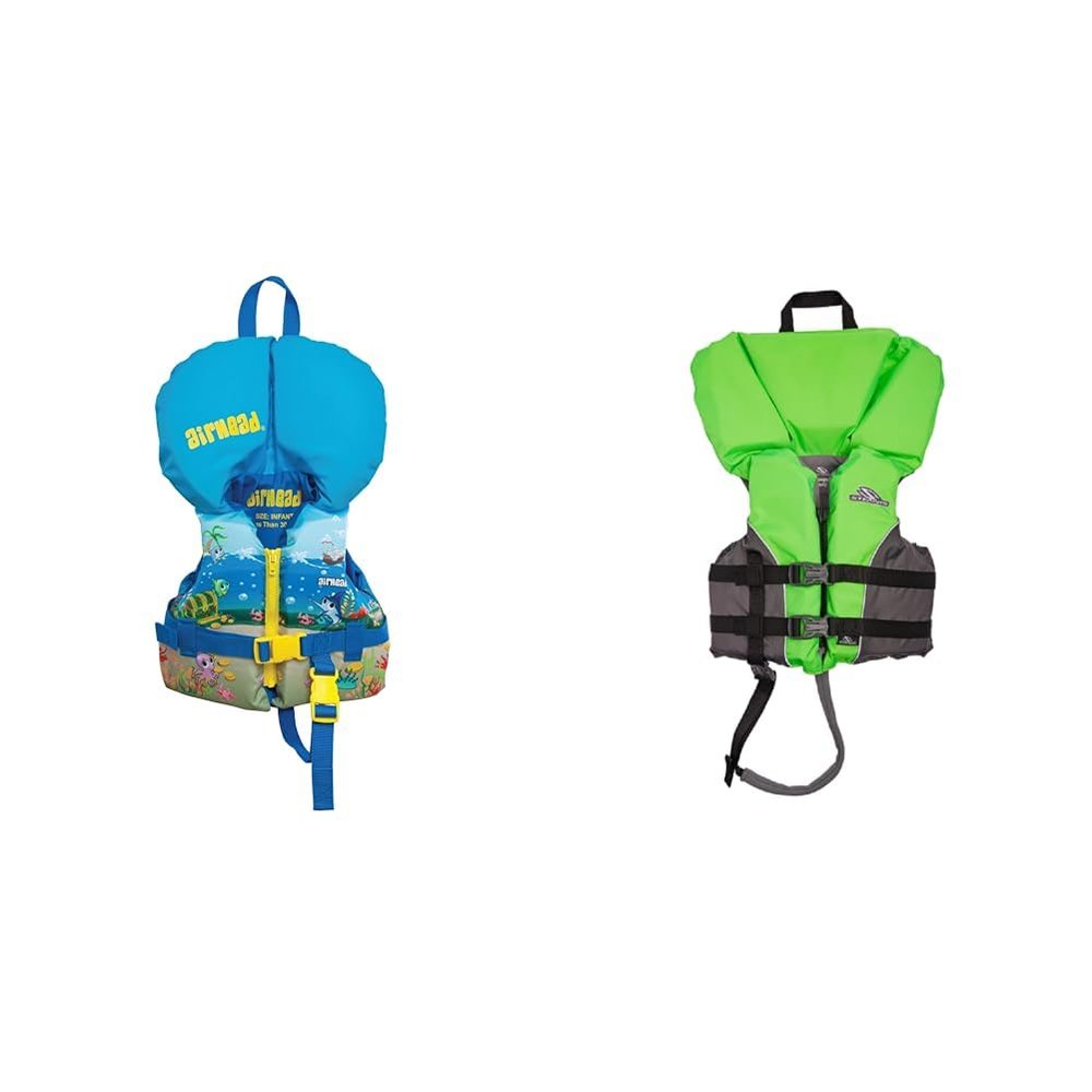 Airhead Child 30-50lbs & Stearns Kids 30-50lbs Type II & III USCG Approved Life Jackets Vest Bundle