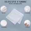 2Pcs Men's Handkerchiefs Selected Soft Solid Hankies Suit White Pocket Squares Towel Premium Gents Hankies for Men Women Christmas Father's Day Gifts view 3