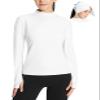 baleaf Women's Thermal Shirts Mock Neck Top with Neck Gaiter White S view 1