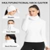 baleaf Women's Thermal Shirts Mock Neck Top with Neck Gaiter White S view 2