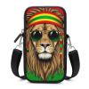 CWECVWE Small Crossbody Cellphone Wallet Bag, Mobile phone bag, Travel Purse Holder With Adjustable Strap Compatible with Cool Rasta Flag Weedleaf Rastafarian Reggae Lion view 1