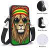 CWECVWE Small Crossbody Cellphone Wallet Bag, Mobile phone bag, Travel Purse Holder With Adjustable Strap Compatible with Cool Rasta Flag Weedleaf Rastafarian Reggae Lion view 4