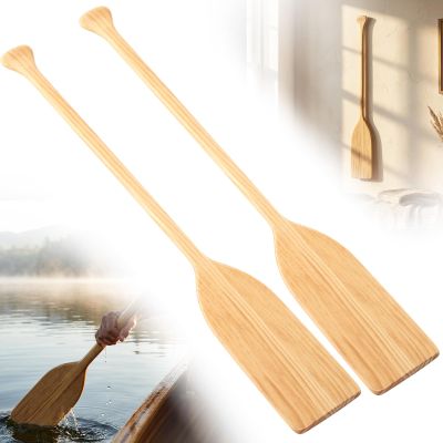 Silipull 2 Pcs 2.5-4 ft Wooden Canoe Oar Paddle, 30-48 Inches Paddle Canoe, Solid Pine Handheld Wooden Oar for Kayak Water Sport Home Decoration(4 ft,Classic Blades,Light Brown)