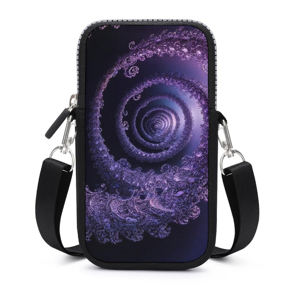 CWECVWE Crossbody Cellphone Wallet Bag, Small Mobile phone bag, Travel Purse Holder With Adjustable Strap Compatible with Trippy Purple Tie Dye