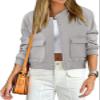 ANRABESS Women Cropped Bomber Jacket 2025 Fashion Casual Trendy Varsity Y2k Jackets Fall Outfits Grey X-Large