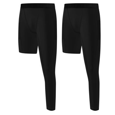 Valcatch Youth Boys' One Leg Compression Pants with Pockets for Basketball Soccer Running Athletic Tights Leggings Base Layer