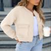 ANRABESS Women Cropped Bomber Jacket 2025 Fashion Casual Trendy Varsity Y2k Jackets Fall Outfits Beige X-Large view 3