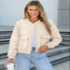 ANRABESS Women Cropped Bomber Jacket 2025 Fashion Casual Trendy Varsity Y2k Jackets Fall Outfits Beige X-Large view 4