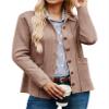 GRACE KARIN Womens Collared Cardigan 2024 Winter Trendy Button Down Open Front Long Sleeve Knit Cardigans Reddish Brown L view 1