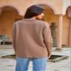 GRACE KARIN Womens Collared Cardigan 2024 Winter Trendy Button Down Open Front Long Sleeve Knit Cardigans Reddish Brown L view 4