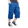 MAGNIVIT Mens Capri Long Twill Cargo Shorts Below Knee 3/4 Cargo Shorts Cotton Relaxed Fit Casual Multi-Pocket ColouredBlue 33 view 1
