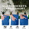 MAGNIVIT Mens Capri Long Twill Cargo Shorts Below Knee 3/4 Cargo Shorts Cotton Relaxed Fit Casual Multi-Pocket ColouredBlue 33 view 4