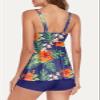 Tankini Swimsuits for Women Tummy Control Bathing Suits Two Piece Ladies Swimwear Twist Front Tank Top with Boyshort Swimsuit Modest Flowy Bathing Suit Athletic Tankini Set Navy Blue Print M view 4