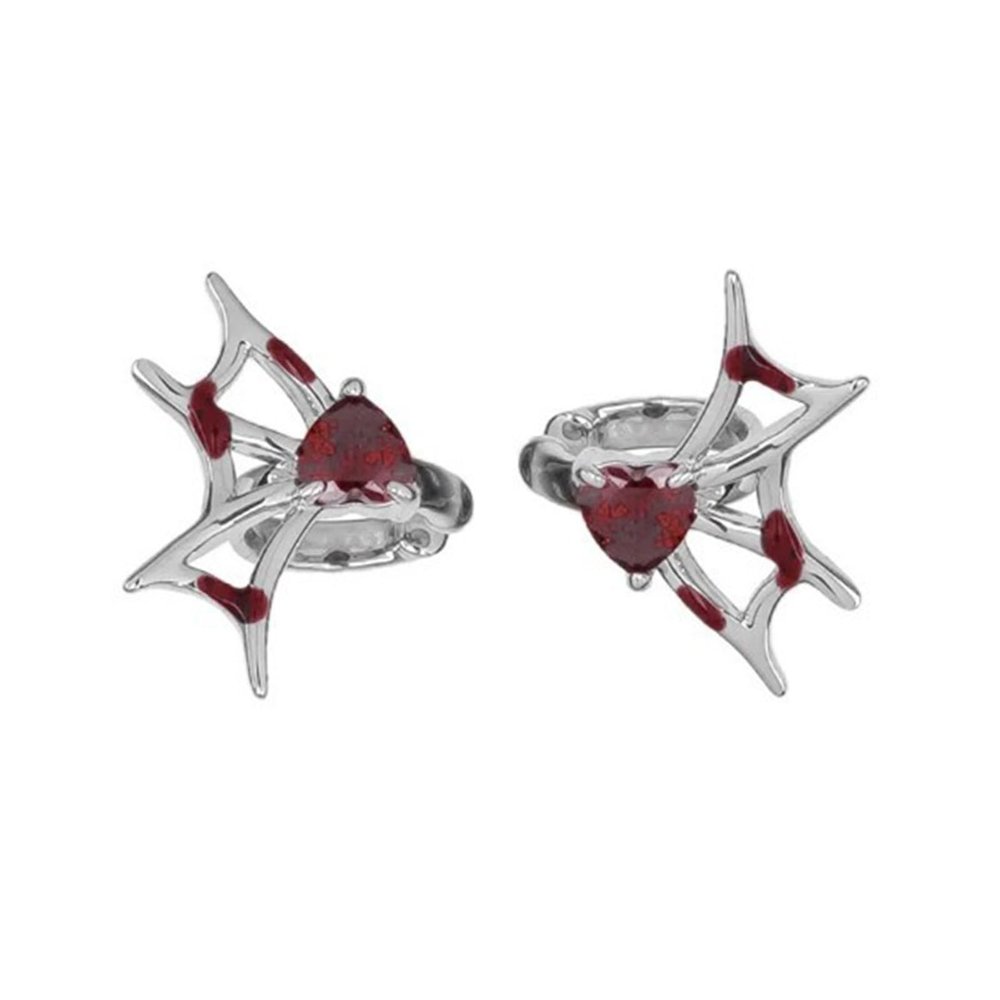YZYDF Bat Clip On Earrings with Heart for Women Animal Earrings n-Piercied Earrings Halloween Earrings Cartilage Earrings