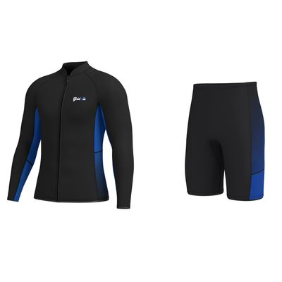 GoldFin Mens Wetsuit Tops and Wetsuit Shorts, 2mm Wet Suits Neoprene Short and Jacket for Men Keep Warm in Cold Water Swimming Snorkeling Diving Surfing Kayaking, Blue Large