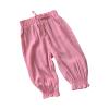 Dkygxwt Toddler Cotton Pants Girls Summer Solid Color Pants Bundle Mouth Casual Pants Children's (Pink, 6-12 Months)