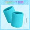 Willbond 8 Pack Wrist Sweatbands Sports Wristbands Tennis Sweatbands Neon 80s Thick Cotton Gymnastics Sweat Band International Sports Athletic Wristband for Men Women Party(Neon Blue) view 2