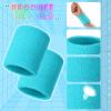 Willbond 8 Pack Wrist Sweatbands Sports Wristbands Tennis Sweatbands Neon 80s Thick Cotton Gymnastics Sweat Band International Sports Athletic Wristband for Men Women Party(Neon Blue) view 4