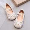 NineFit Basics Toddler Girl Mary Jane Dress Shoes for School - Non Slip Soft Sole Leather Bowknot Kinds Swim Shoes (White, 7.5 Toddler) view 3