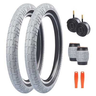 MEGHNA Kids Bike Tire 20 x 2.4 inch (64-406) Mountain Bike Tire with Inner Tube AV 48mm Valve 20 inch Foldable Tire Replacement for Kids Mountain Bike Freestyle Folding Bike, 2 Pack
