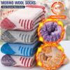 EBMORE Kids Merino Wool Hiking Socks Toddlers Girls Winter Thermal Thick Warm Boot Cushion Ski Snow Gift Socks Stocking Stuffers 6 Pairs (Colored Stripes, 12-15 Years) view 2