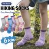 EBMORE Kids Merino Wool Hiking Socks Toddlers Girls Winter Thermal Thick Warm Boot Cushion Ski Snow Gift Socks Stocking Stuffers 6 Pairs (Colored Stripes, 12-15 Years) view 4