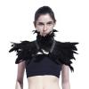 Beisto Halloween Feather Cape Adult Witch Wings Shawl Neck Cover Cosplay Masquerade Party Costume Collar Shoulder Wrap Black view 1