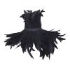 Beisto Halloween Feather Cape Adult Witch Wings Shawl Neck Cover Cosplay Masquerade Party Costume Collar Shoulder Wrap Black view 4