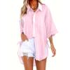 NineFit Basics Women Linen Tops Linen Overalls for Women Cotton Shirts for Women Cotton Linen Shirts for Women Linen Womens Tops Linen Tops for Women 2024 Prime Big Deal Days 2024, Medium, 05-pink view 2